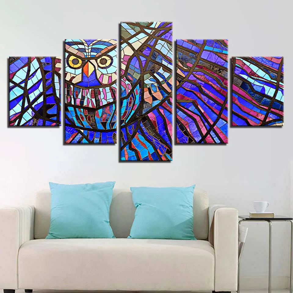 

Abstract Cartoon Owl 5 pcs Modern Home Wall Decor Canvas Picture Art HD Print Painting On Canvas for Living Room