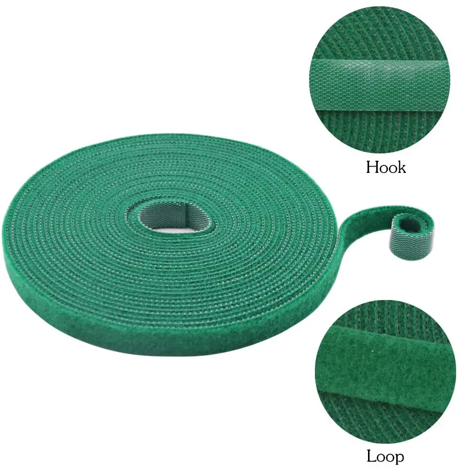 Cinta de nailon para plantas, lazo de Velcro ultradelgado para jardín, accesorios de jardín, cm de largo y 5m de largo