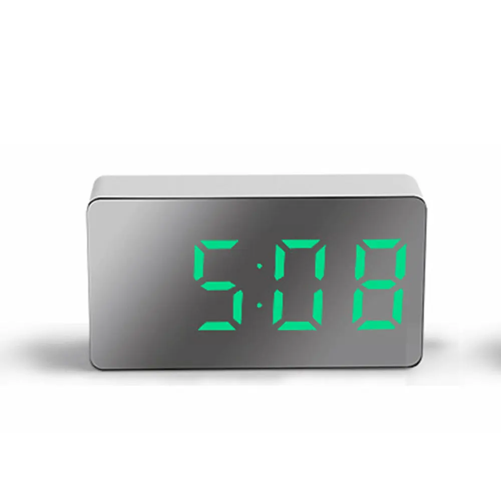 Led Mirror Alarm Clock Home Furnishings Electronic Watch Digital Desk Bedroom Decoration Desktop Smart Accessories Hours images - 6