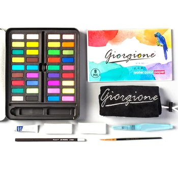 

High quality Portable 36 Colors Watercolour Paint Set with Brush Water Painting Pen for Artists Students, Beginners