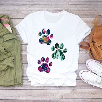 

Women 2020 Summer Pineapple Dog Paw Pet Cute Print Fruit Camisas Shirt Ladies Womens T-shirts Top T Graphic Female Tee T-Shirt