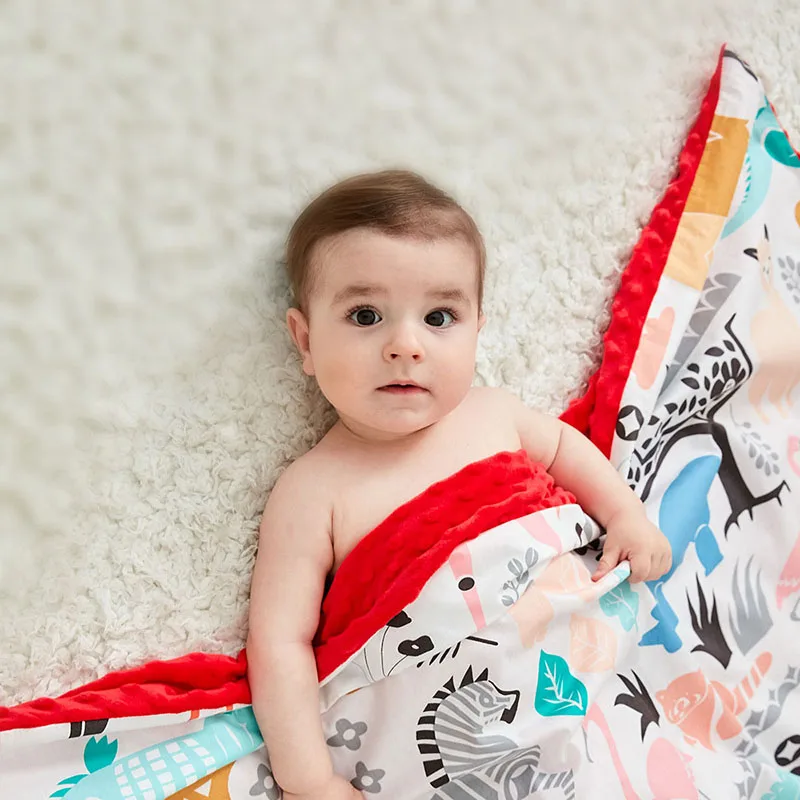 Baby Blanket 1PC Muslin Squares Swaddle Wrap Fiber Newborn Soft Cartoon Unicone Beanie Knitted Children's Blanket