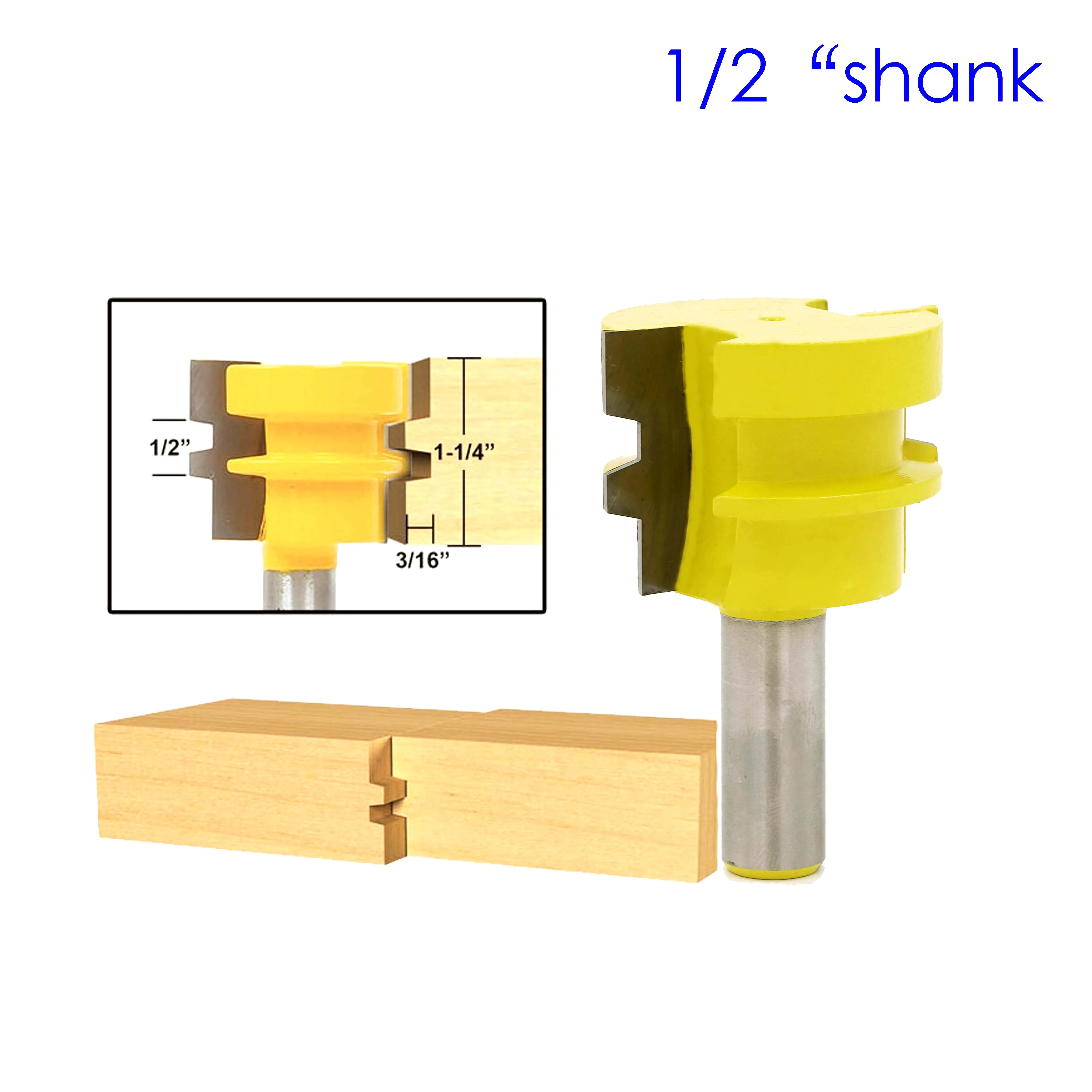 

1pc Glue Joint Router Bit - Medium Reversible Woodworking Chisel Cutter Tool - 1/2" Shank Tenon Cutter for Woodworking Tools