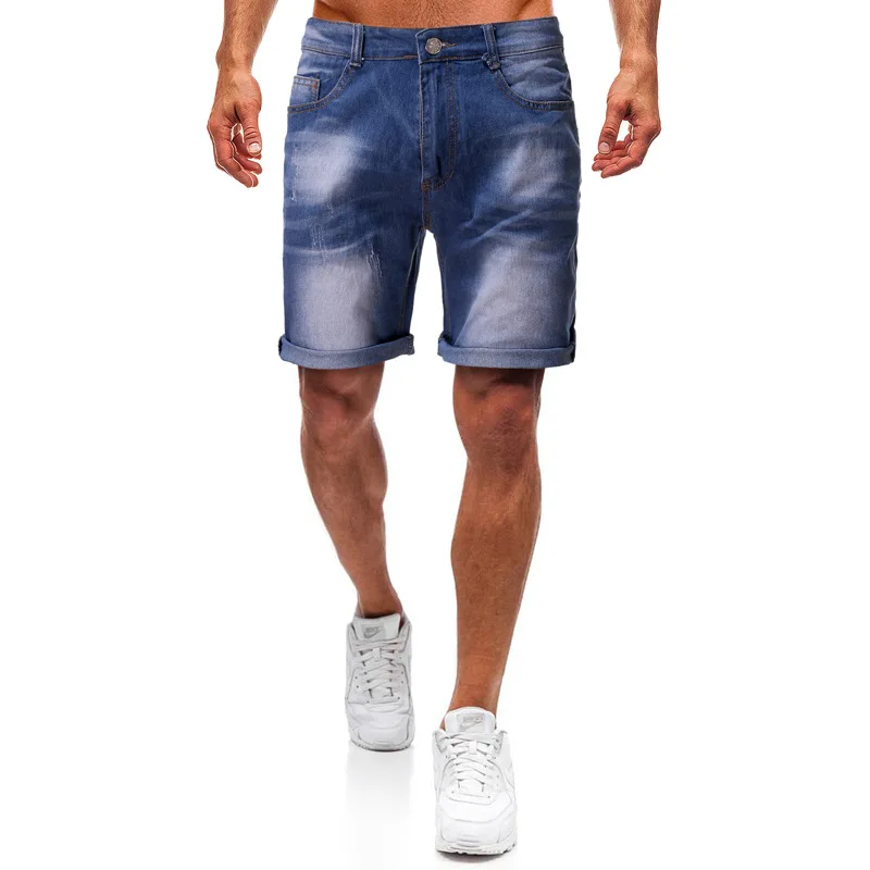 גברים של אופנה חדשה מקרית ripped אור צבע סדרת כחול ניגודיות slim מכנסי קיץ מכנסיים XL