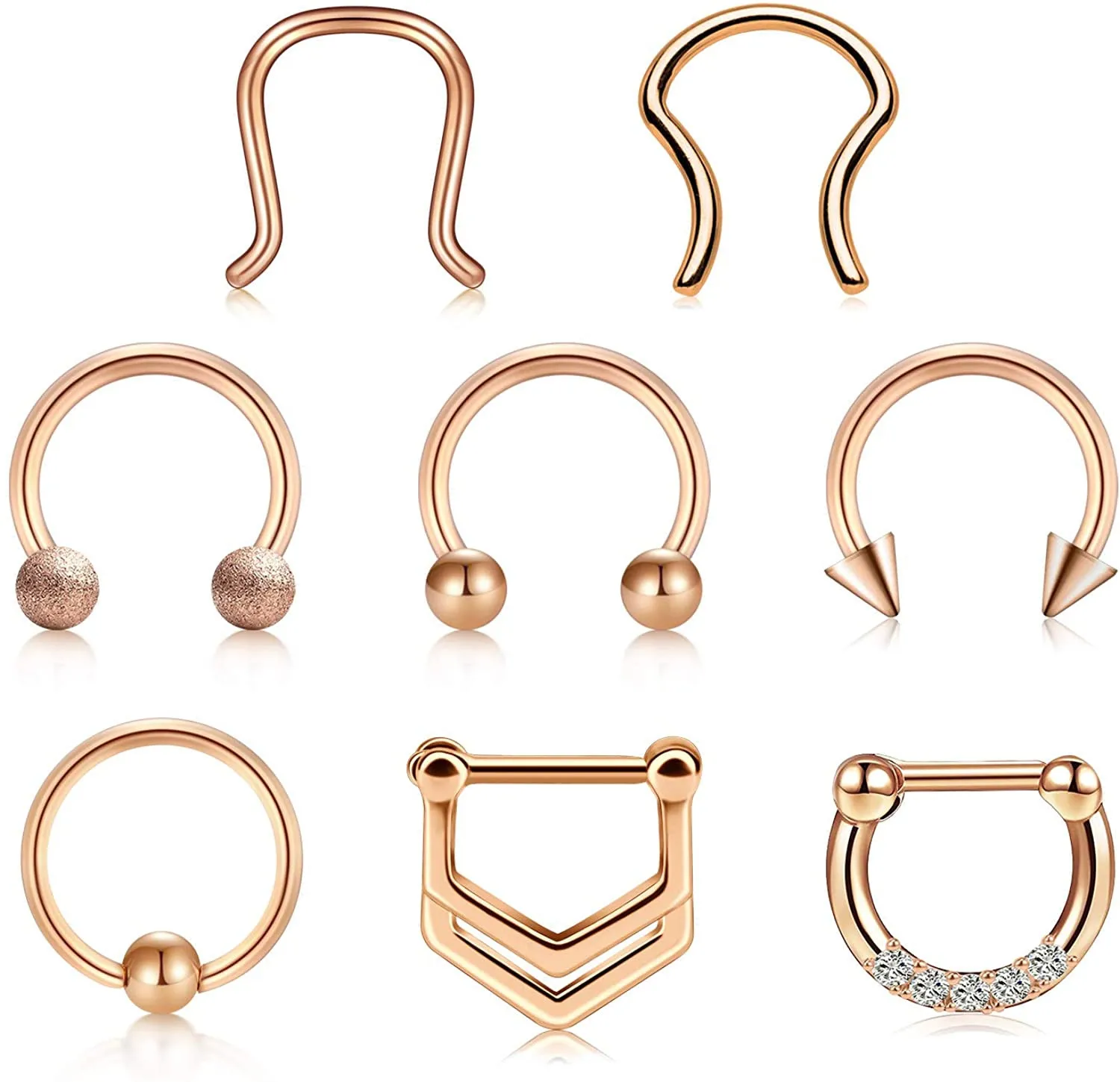 Nose Rings Septum Ringsstainless Steel Septum Hoop Horseshoe Rings