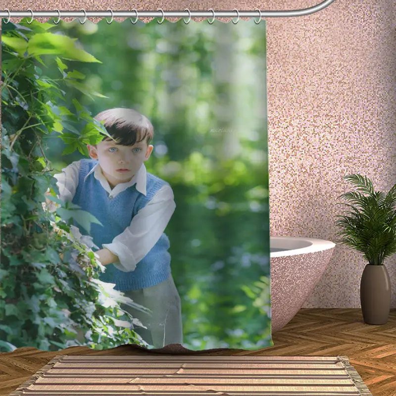 

Asa Butterfield Shower Curtain Eco-friendly Modern Fabric polyester Custom Bath Curtains Home Decor Curtains