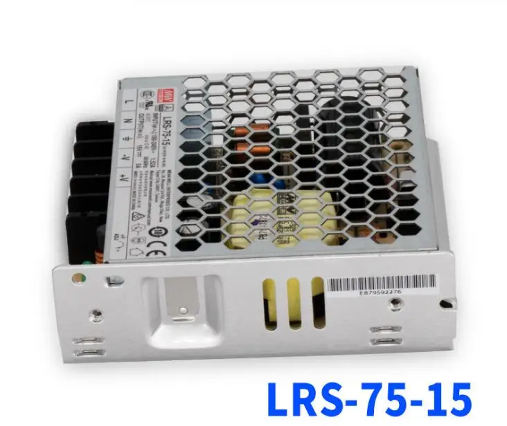 [Семь Неоновые] бренд MEAN WELL представляет LRS-75-15 15V 5A 75 Вт высокой мощности Мощность высокая эффективность один Выход переключение Питание