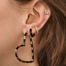 Yhpup новые минималистичные модные эмалированные геометрические красивые серьги-гвоздики с сердцем романтические темпераментные серьги для женщин вечерние ювелирные изделия