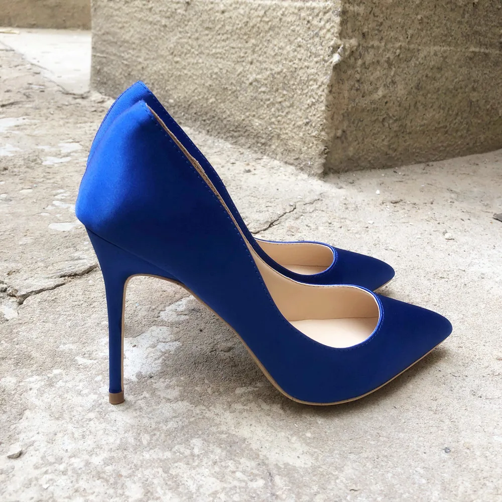 Veowalk/королевский синий женский шелковый атлас на шпильке; элегантные женские модные туфли-лодочки с острым носком; туфли-лодочки под вечернее платье