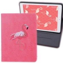 Embroidery Flamingo Case for Apple New IPad 10.2 Inch Protective Coque Ipad 2017/2018 9.7 PU Leather Book Case for Ipad Pro 11