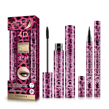 

YANQINA Liquid Eyeliner Pencil+4D Waterproof Mascara Set Cosmetics Eye Liner Thick Curling Mascara Eyebrow Pencil Eyes Makeup