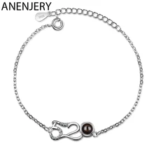 ANENJERY, 925 пробы, серебро, номер 520, осмысленные браслеты для женщин, циркониевые Проекционные ювелирные изделия, подарок на день Святого Валентина, S-B250