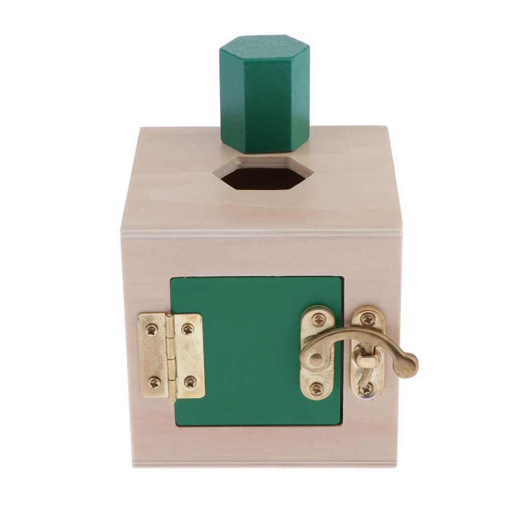 Creative Montessori Lock Box Shape Matching Kids Educational Training Toys- Wooden Montessori Education Materials Sensory Toy
