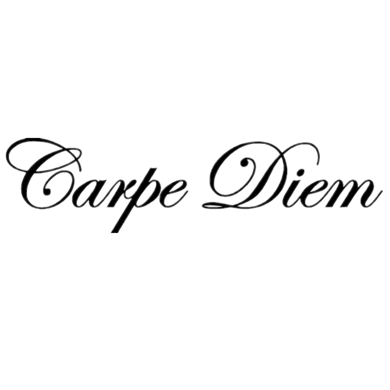 Забавная Автомобильная наклейка Kk Виниловая Carpe Diem серебристая/черная для чехла