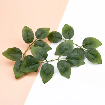 

200 Pcs Artificial plants green leaf cheap Silk roses Leaves decorative flowers wreaths scrapbooking Home decoration accessories