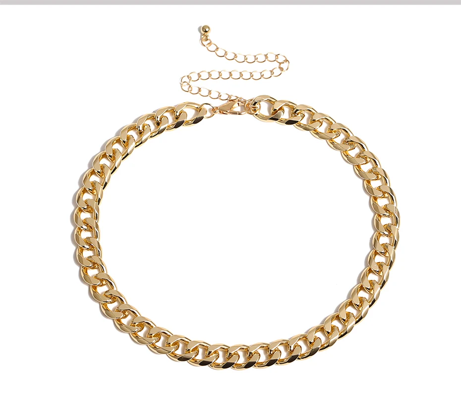 SHIXIN Fashion Link Chain Choker Necklaces For Women Gold Simple Short Necklace Female Collar Chain Decoration on Neck Jewelry