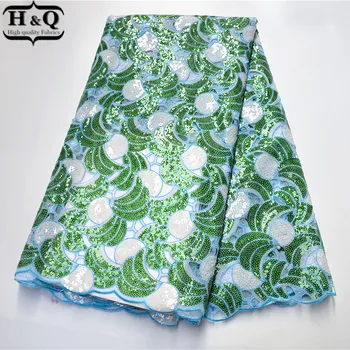 

New Design African Organza Lace Fabric With Embroidered High Quality French Sequins Lace Fabric For Fashion Party PS972-80