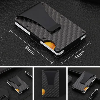 

Anti-magnetic Credit Card Box Carbon Fiber RFID Card Holder-black