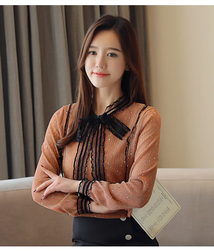 plus size tops fashion woman blouses winter warm thick chiffon lace blouse shirt long sleeve women shirts blusas femininas