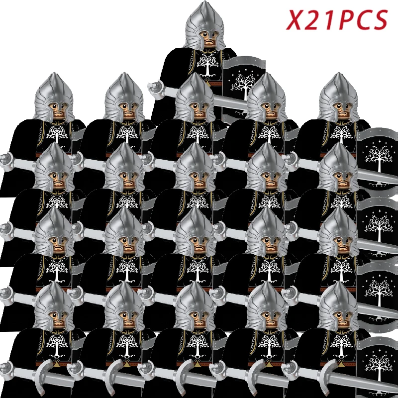 Medieval Fantasy Dwarf Warrior Leader Building Blocks Set