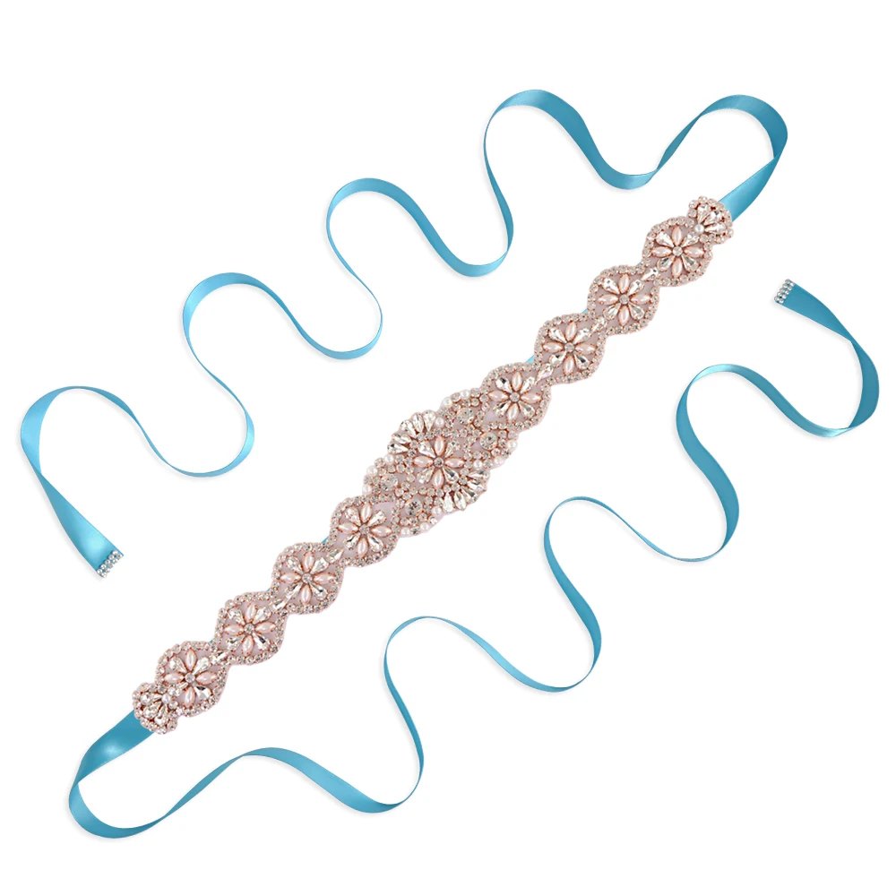 TRiXY, S161-RG, женские Стразы, свадебный пояс, аксессуары для свадебного пояса, свадебные аксессуары - Цвет: blue