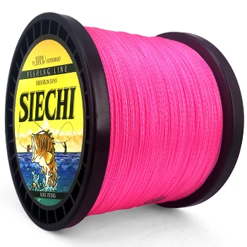 Pink SIECHI, новинка, для озера, моря, для рыбалки, 1000 м, плетеная леска, 12, 15, 20, 30, 38, 43, 52, 65, 83LB, PE, многофиламентная леска - Цвет: Pink