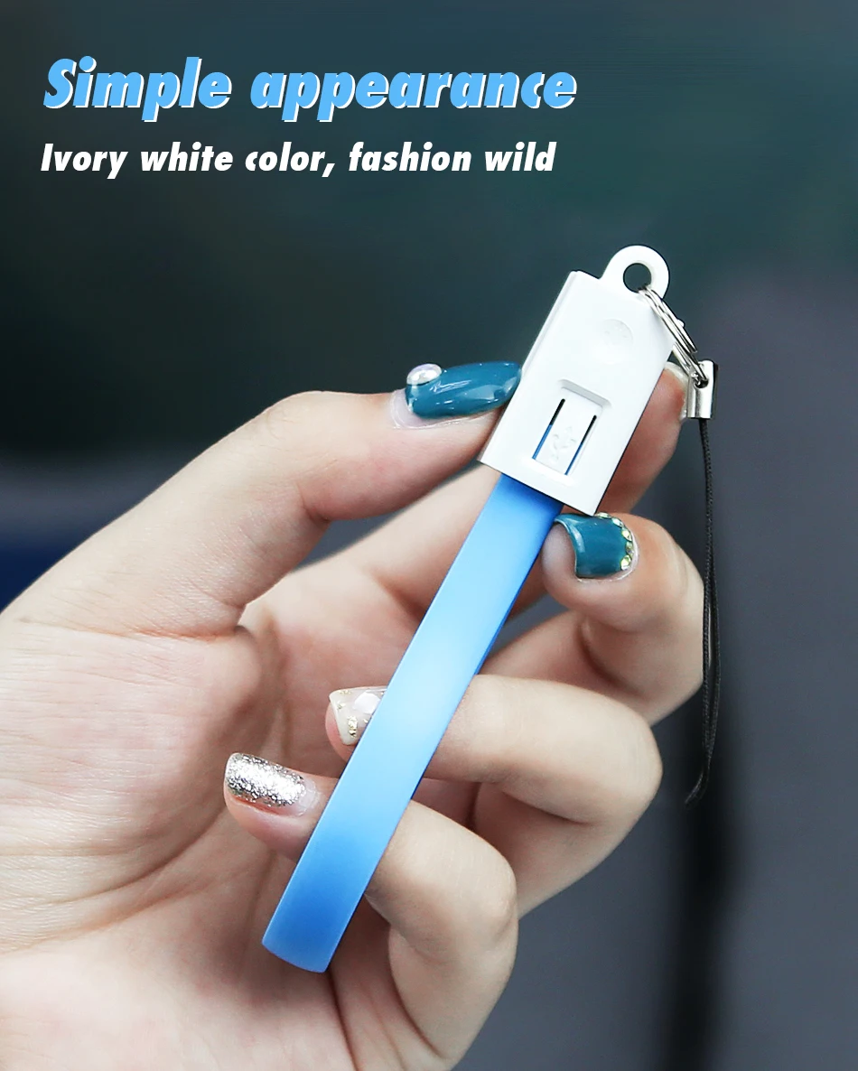 NOHON For iphone Cable Fast Charging For iphone XR XS MAX X 8 7 6 5 Plus Ipad mini Short USB Cables Keychain Data Sync TPE Cord