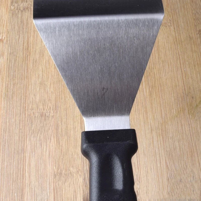 Cooking Spatula Steak Spatula Kitchen Spatula Wooden Handle Grill Turner Stainless Steel Metal Scrape For Pancake Teppanyaki Griddle