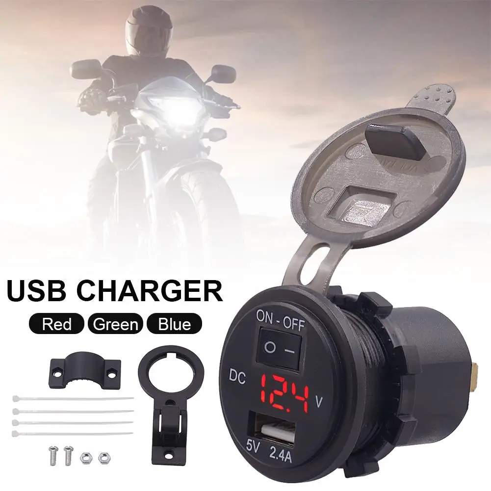 

12V Motorcycle Car Mobile Phone USB Charging Waterproof Digital Changer With Stand Motorcycle Rearview Mirror Phone Holder
