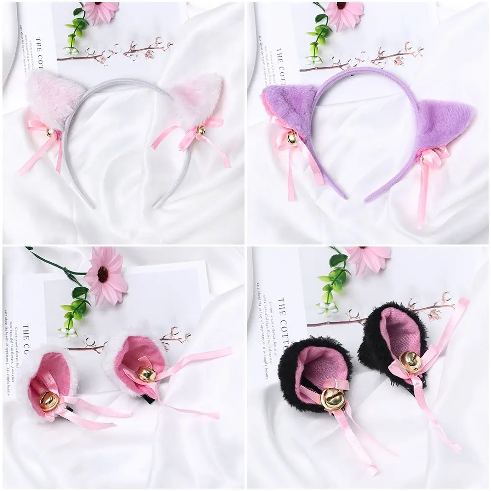 

Lovely Anime Cosplay Plush Night Party Cat Ear Head Band Hair Accessories Cartoon Hair Band Small bell