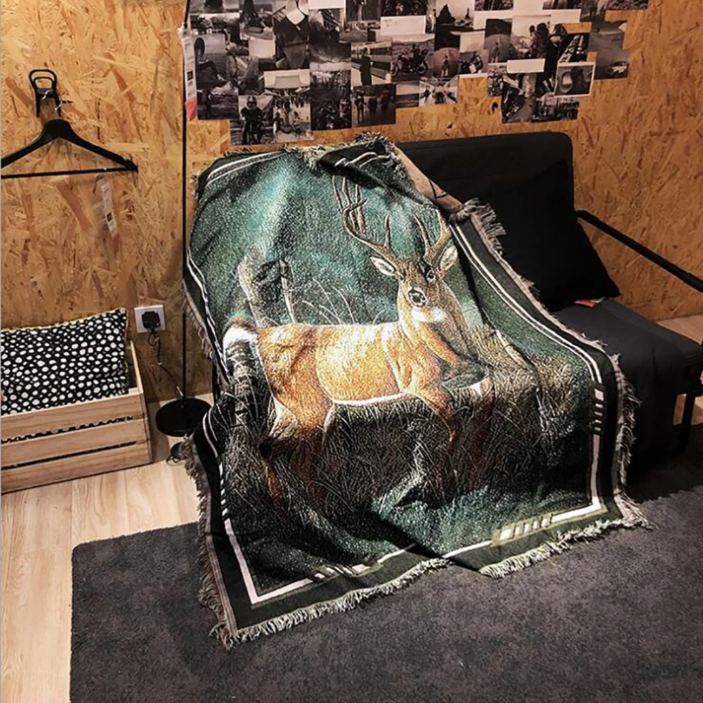 Throw Blanket Sofa Cover Quilt Cover Travel Bedding Outlet Home Decor Cotton Beach Mat Picnic Blanket