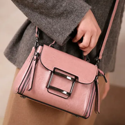 Pink IMYOK, женская сумка, модная Корейская версия, роскошные сумки, женские сумки, дизайнерская сумка на плечо, Сумки из натуральной кожи, женские сумки - Цвет: Pink