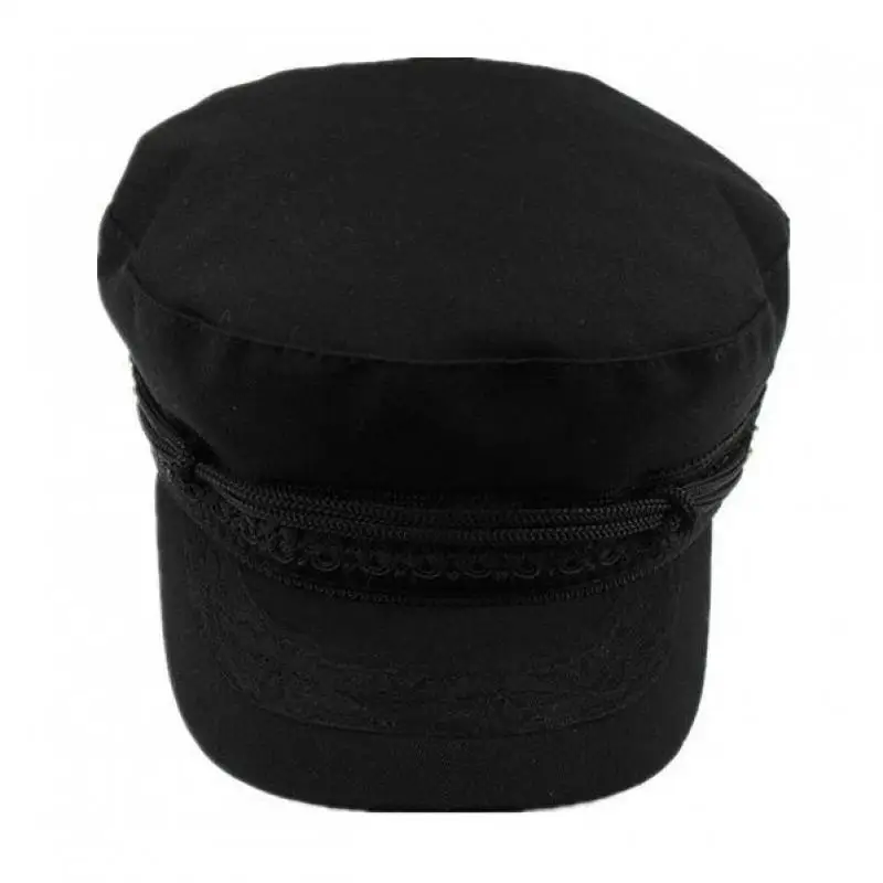COKK, военная шляпа, черные шапки для женщин, женская военная Кепка с плоским верхом, Женская Кепка Gorras, женский Британский стиль, темно-серый цвет