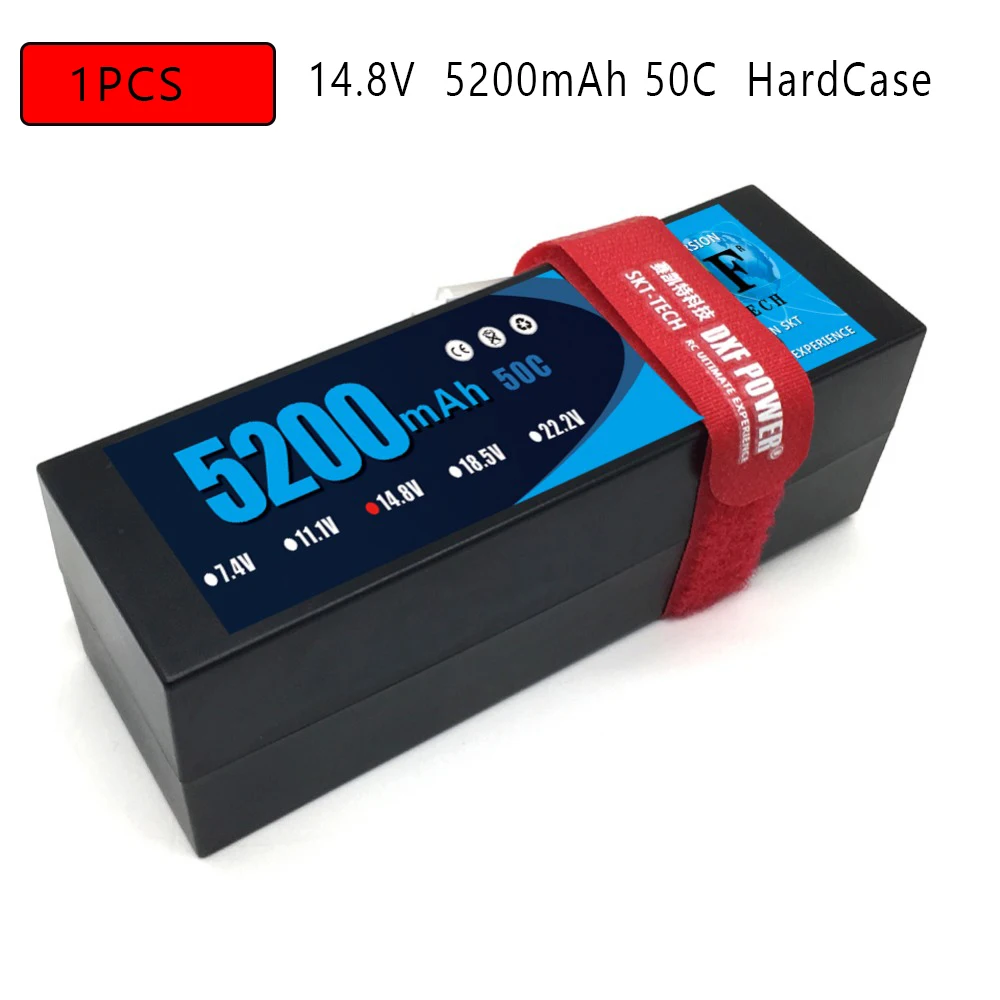 DXF 7.4V 14.8V 2S 4S 6500mAh 5200mAh 50C 60C Max 100C 120C LiPo Battery 2S 4S HardCase For 1/8 1/10 RC Car Model Slash Emaxx