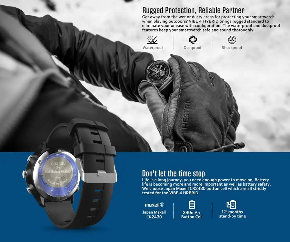 ZEBLAZE VIBE 4 HYBRID Rugged Smartwatch 