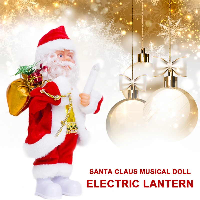 

Dancing Santa Claus Party Supplies Home Decor Christmas Day Christmas Doll Plastic Cute Funny Make Sound Ornaments Kids Gift