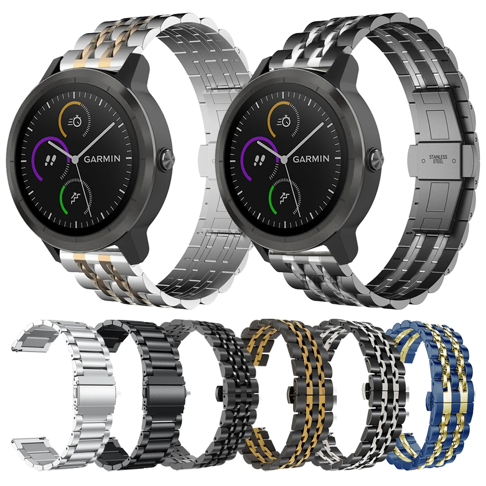 de Metal de para Garmin vivoactive 3, pulsera de acero inoxidable con música para Garmin vivoactive 3 vivomove HR|Correas de reloj| - AliExpress