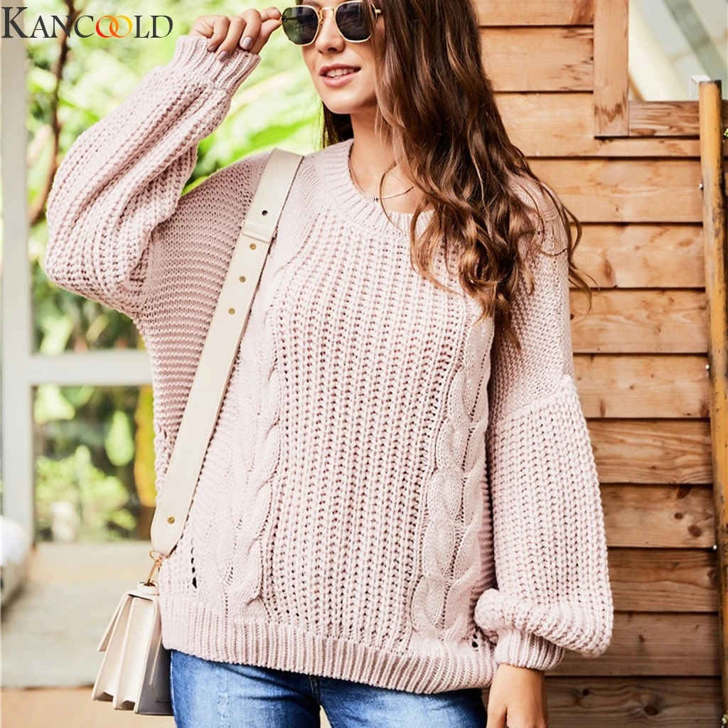 Фото Новинка Модный женский пуловер KANCOOLD с круглым вырезом милый уличный карамельных