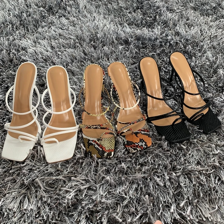 Summer Pumps New Sexy Gladiator Sandals Shoes Women Thin High Heels Open Toe Sandal Lady Ankle Strap Pump Shoes Size 35-42
