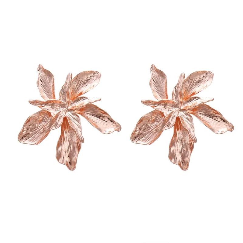 VKME fashion metal big flower earrings jewelry ladies flower earrings classic earrings earrings Brincos party gift - Окраска металла: XLZPCS52-3