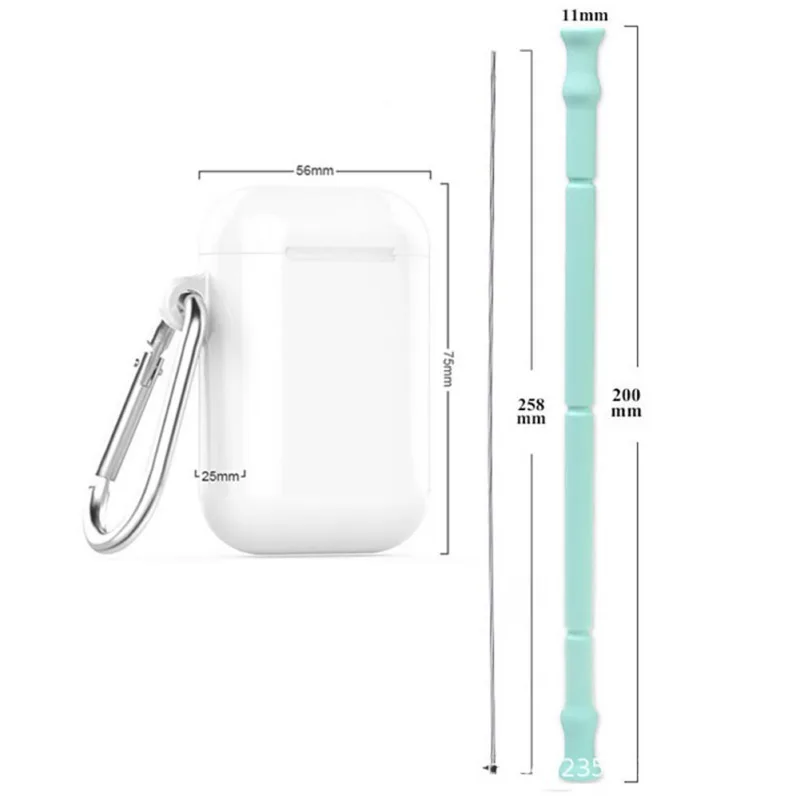 8Portable Collapsible Silicone Straw Reusable Cleaning Brush Drinking Straws With Case Party Office Travel Bar AccessoriesCM