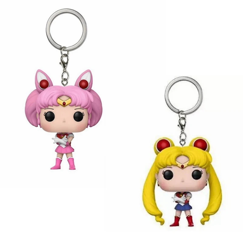 cute Sailor Moon &amp Chibi pocket Keychain action Figure Collection Toys for children with box | Игрушки и хобби