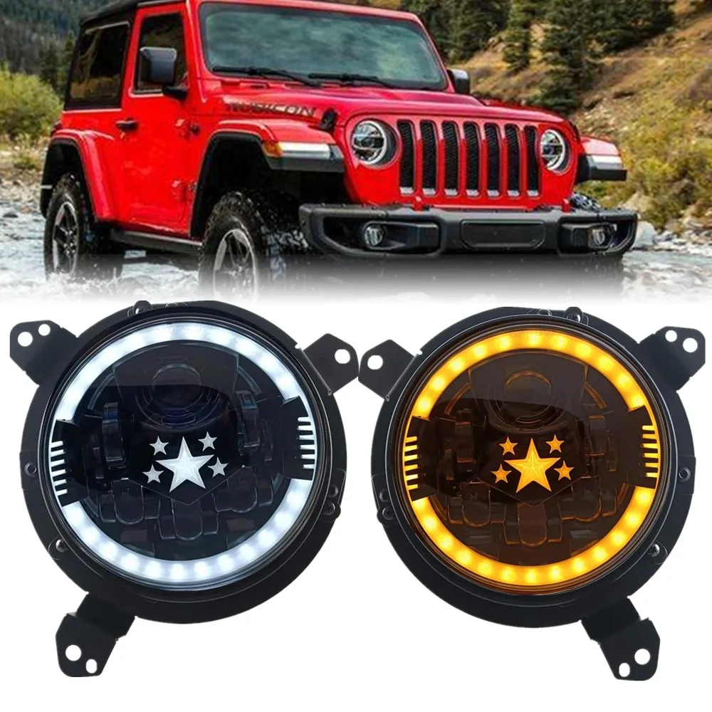 Для 2018 2019 2020 Jeep Wrangler JL светодиодная фара белый DRL Желтый поворотный сигнал
