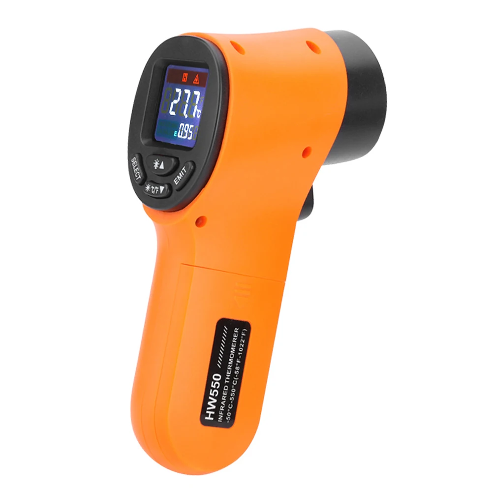 Цифровой инфракрасный термометр Бесконтактный измеритель температуры пирометр лазерный точечный пистолет-50~ 550 градусов - Цвет: Orange