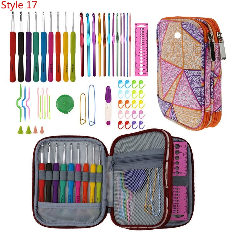 36 стилей, набор спиц для вязания крючком, вплетать в пряжу, набор крючков для вязания, набор инструментов для шитья, набор ножниц, крючки для вязания - Цвет: Style 17