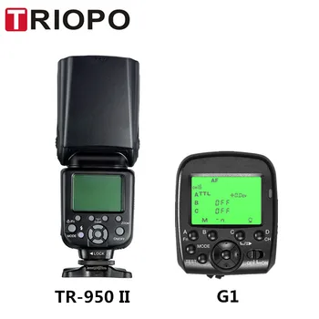 

Triopo TR-950II The Flash Speedlite + G1 2.4G Wireless Flash Trigger For Nikon Canon 650D 550D 450D 1100D 60D 7D 5D tik tok