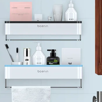 

Bathroom Shelf Shower Storage Rack Holder Wall Mounted Shampoo Shower Shelves Kitchen Storage Rack Organizer Bath Towel Bar