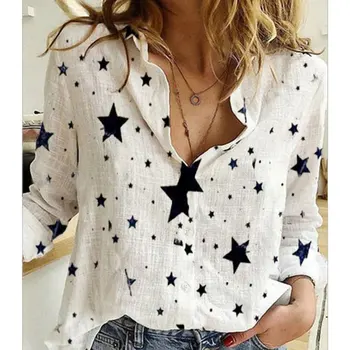 Gentillove Autumn Long Sleeve Casual Loose Shirt Women Elegant Butterfly Floral Print Tops and Blouses