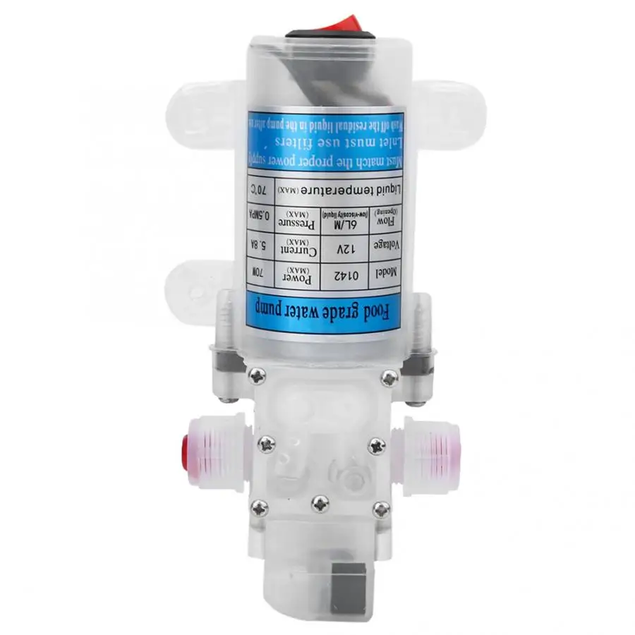 DC 12V 70W Diaphragm Self Priming Home use Food Grade Electric Water Pump White Self Priming Water Pump