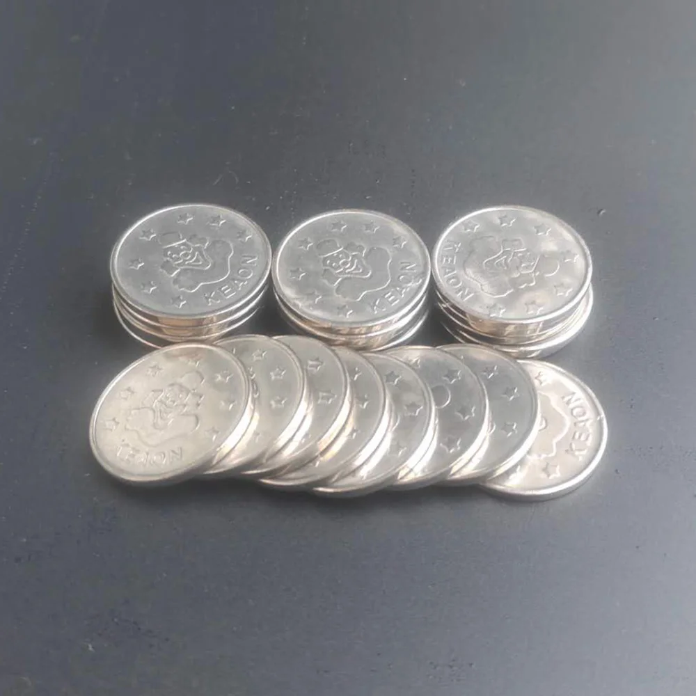 스테인레스 스틸 아케이드 게임 토큰, 금속 아케이드 게임기, 동전 토큰, 24.2*1.85mm, 100 개